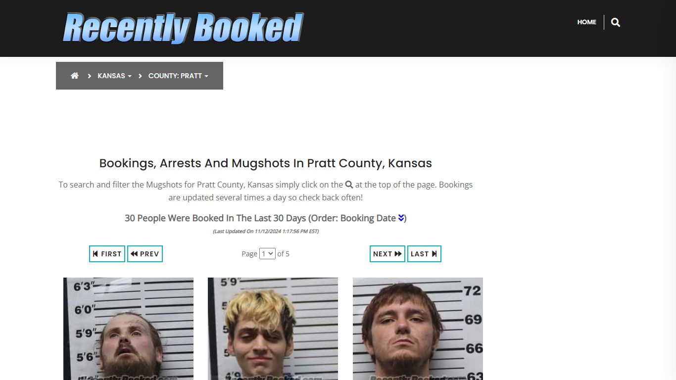 Bookings, Arrests and Mugshots in Pratt County, Kansas - Recently Booked